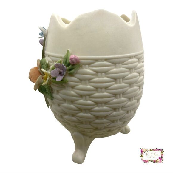 Vintage LEFTON China Floral Egg Vase Hand Painted Collectible - Picture 4 of 14